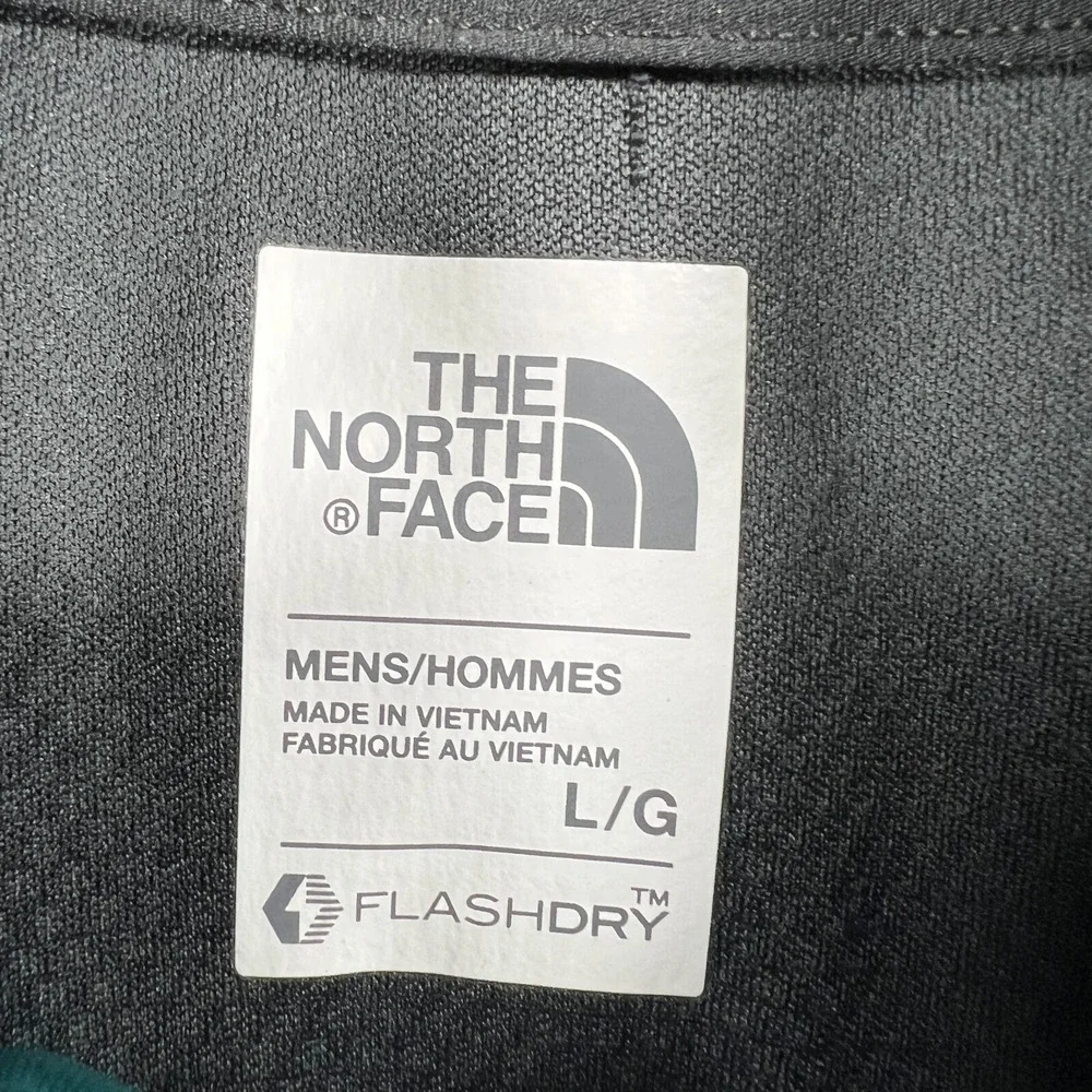 The North Face Pullover Mens Large Green Long Sleeve 1/4 Zip Mock Neck Outdoor